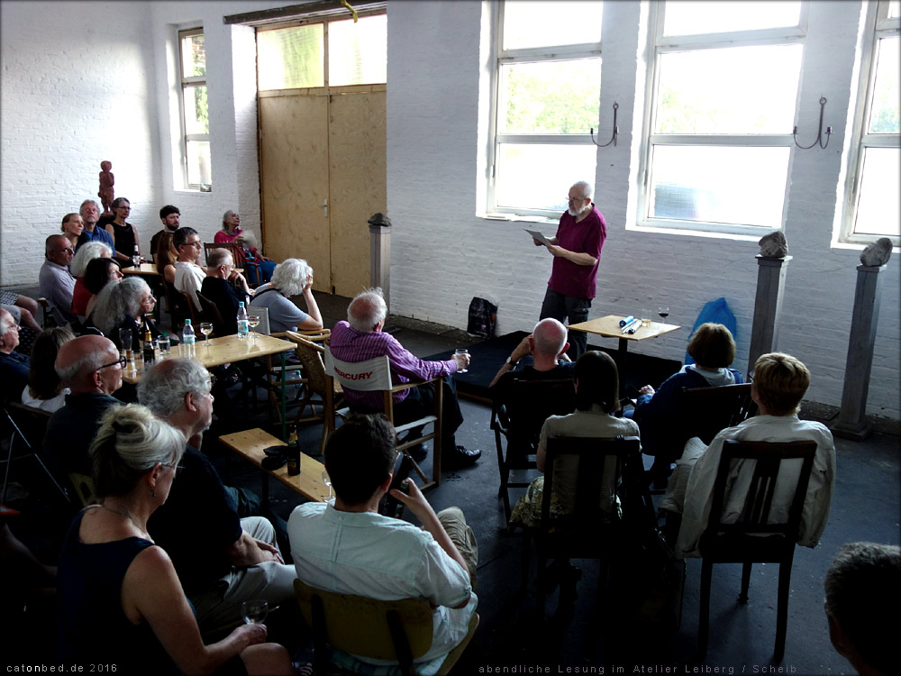Lesung im Atelier Hans Scheib und Helge Leiberg im Atelier 2015