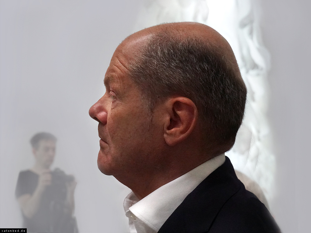 Der Bundeskanzler Olaf Scholz im Kunsthaus Potsdam am 15.8. 2023